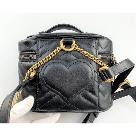 NWT Gucci MINI GG Marmont Backpack In Black main image 8